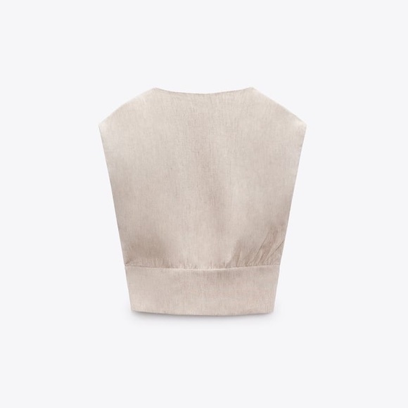 ZARA 2-Piece Beige Linen Coord Matching Outfit Set - Picture 7 of 16